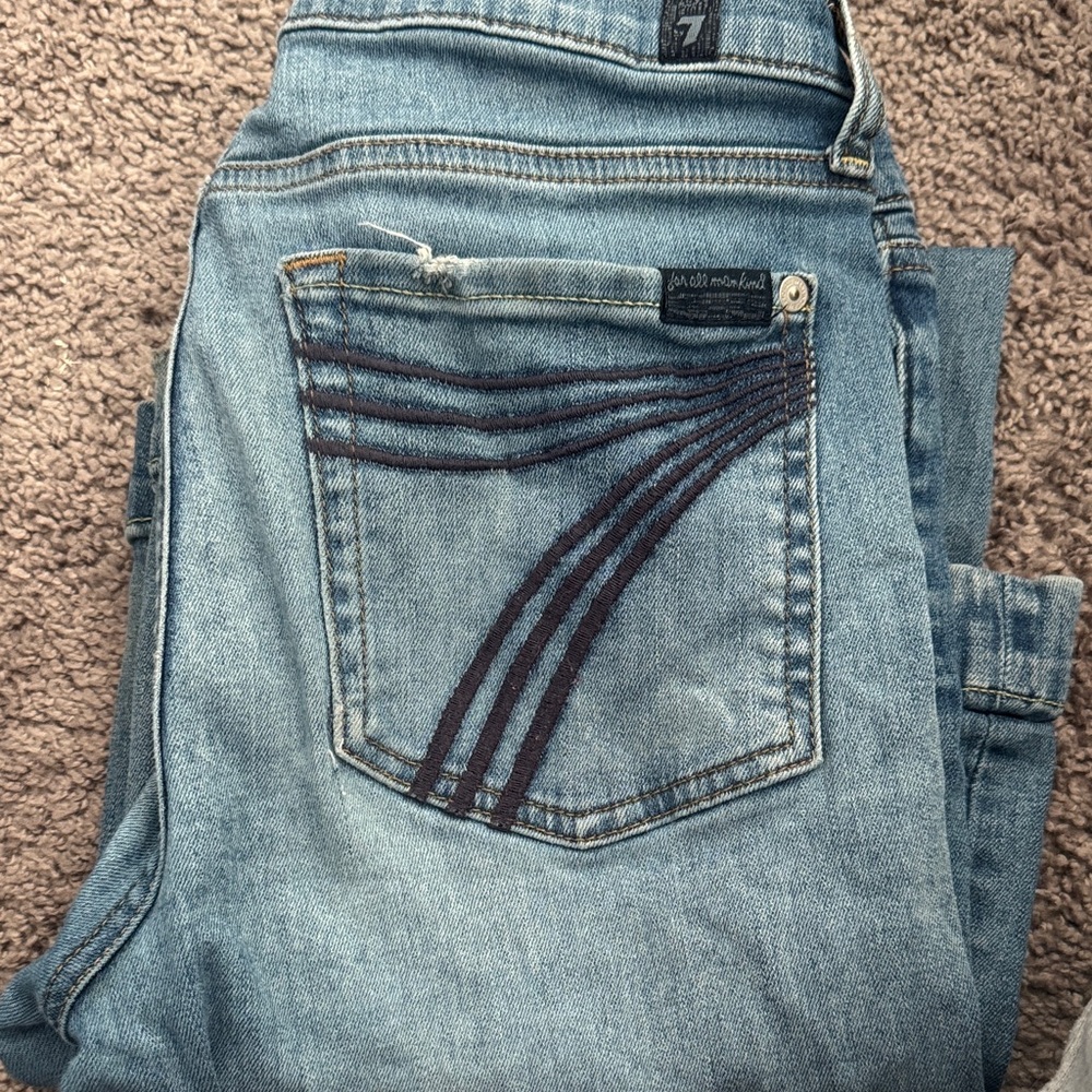 7 For All Mankind Blue Boot Cut Jeans